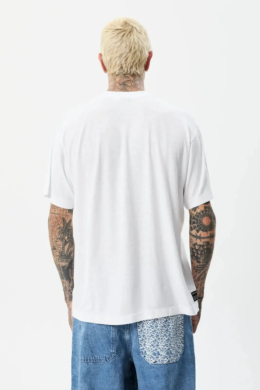 AFENDS cosmic hemp oversized tee - white