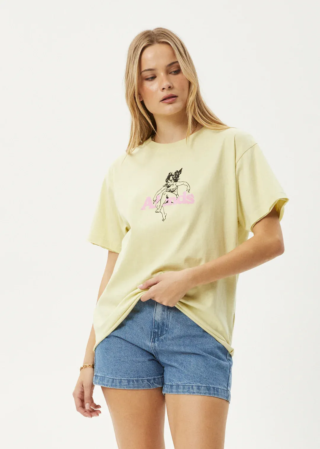 AFENDS No fury oversized tee - Lemongrass