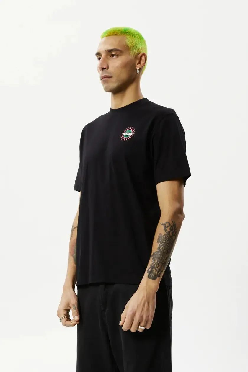 AFENDS Solar flare recycled retro fit tee - black