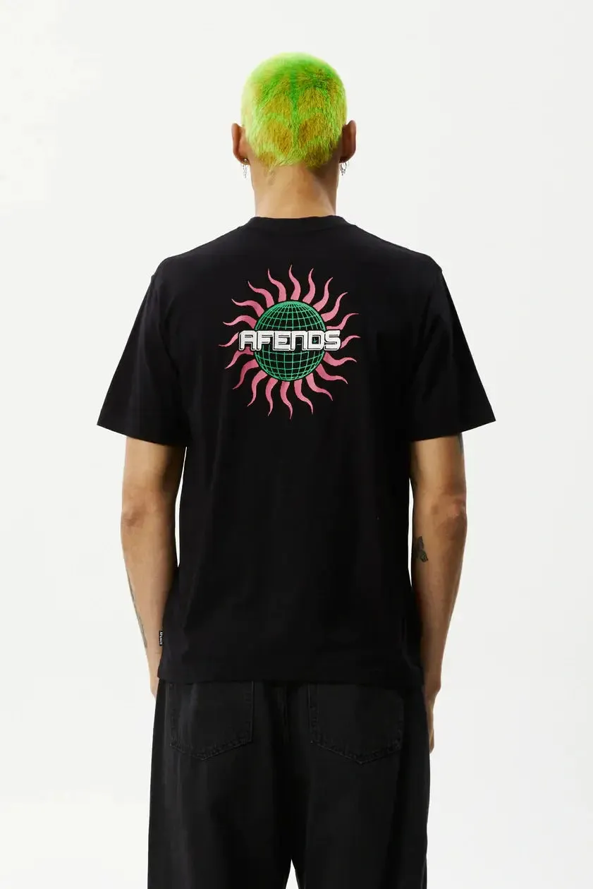 AFENDS Solar flare recycled retro fit tee - black
