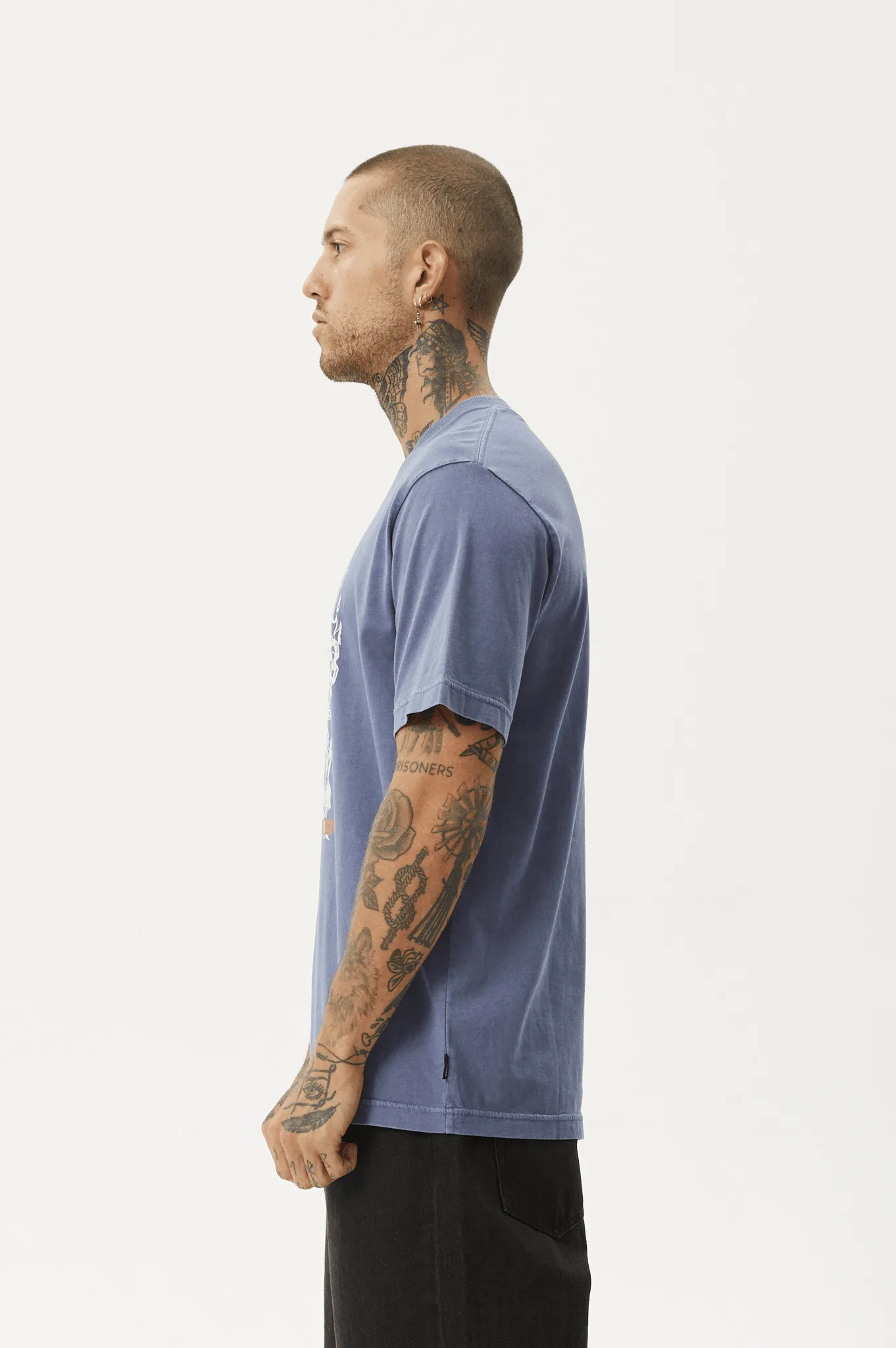 AFENDS Times up retro fit tee - Washed marlin
