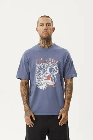 AFENDS Times up retro fit tee - Washed marlin
