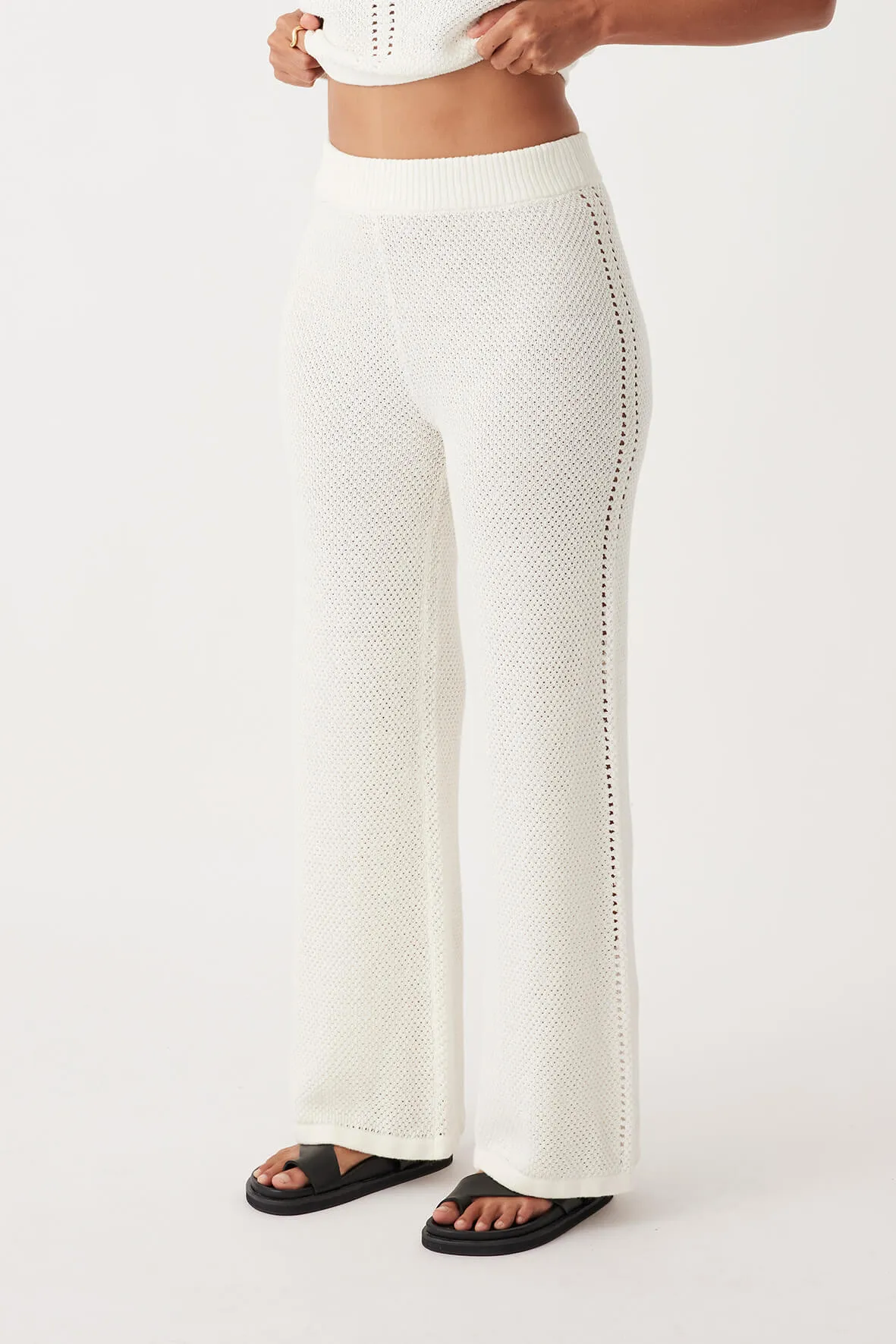 ARCAA Sloane Organic Cotton Linen Wide-Leg Pant - Cream