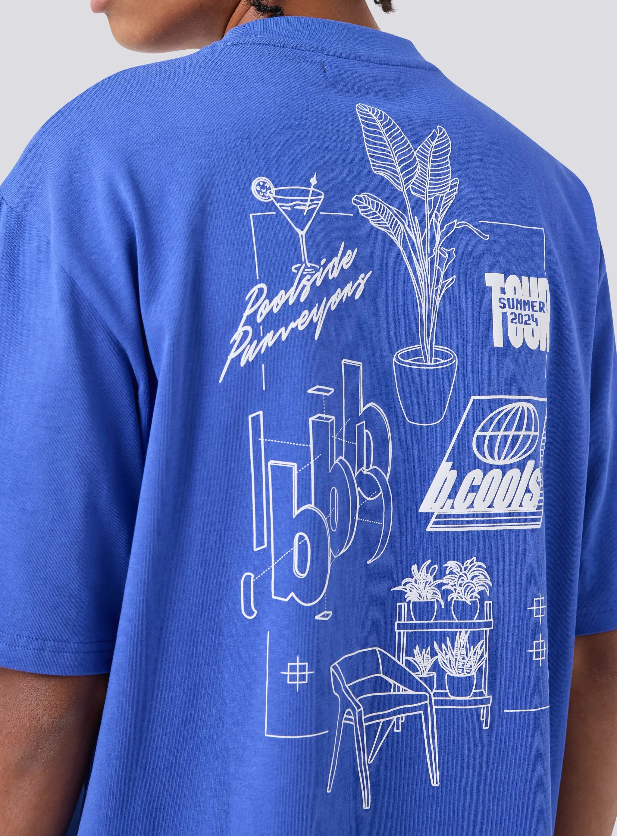 BARNEY COOLS  Blueprint tee - Cyber blue