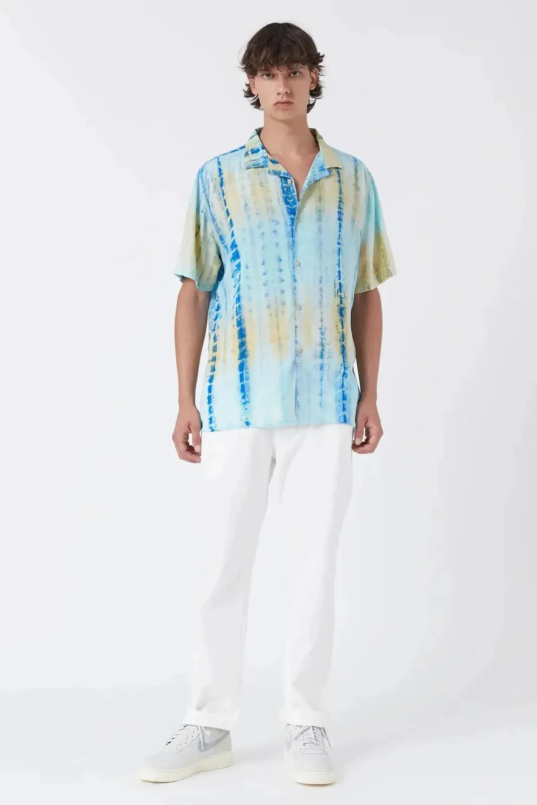 BARNEY COOLS resort linen shirt casa tie dye