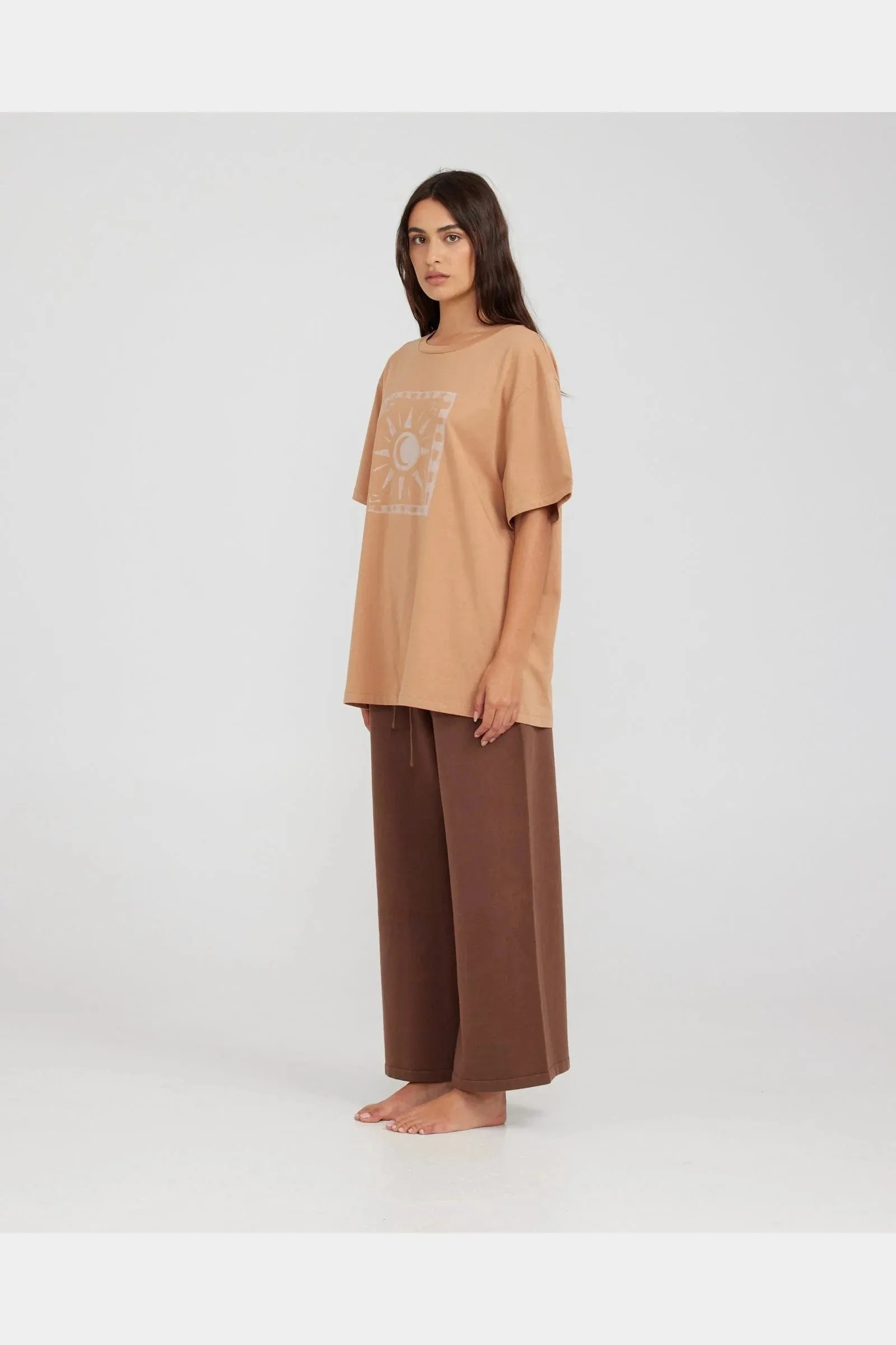 CHARLIE HOLIDAY astro boyfriend tee - brown