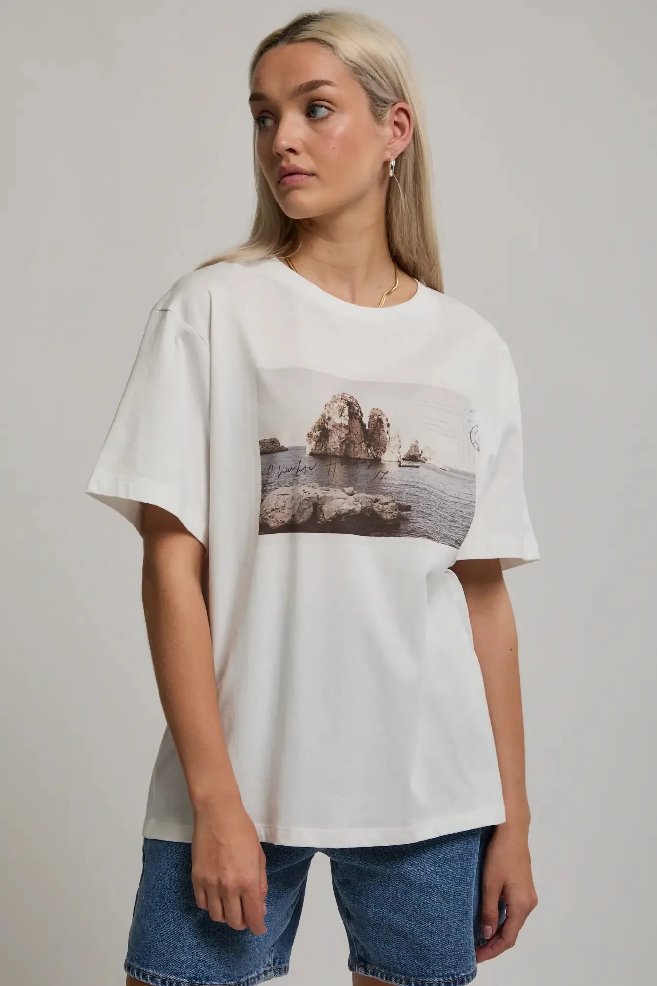 CHARLIE HOLIDAY  Postcard boyfriend tee