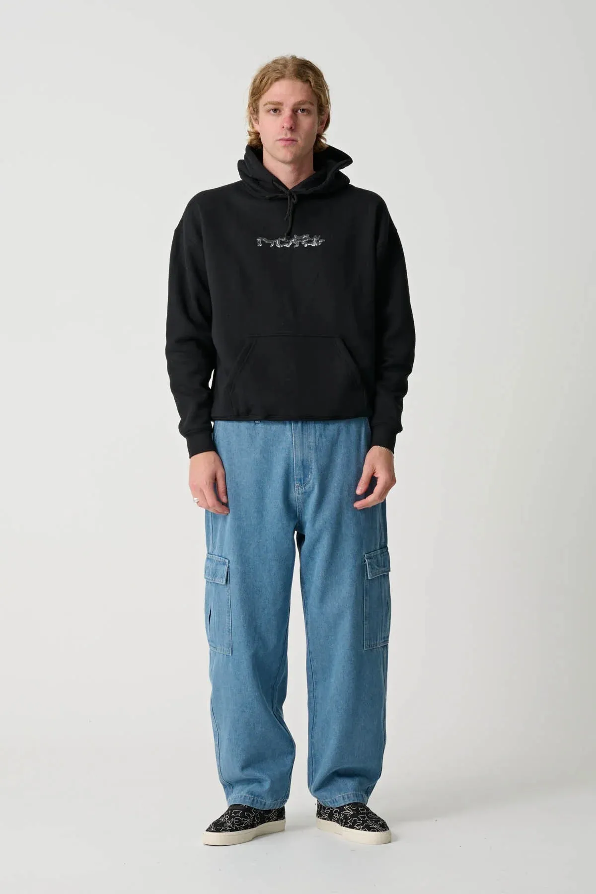 MISFIT Beach metall cargo pant - Mid blue denim