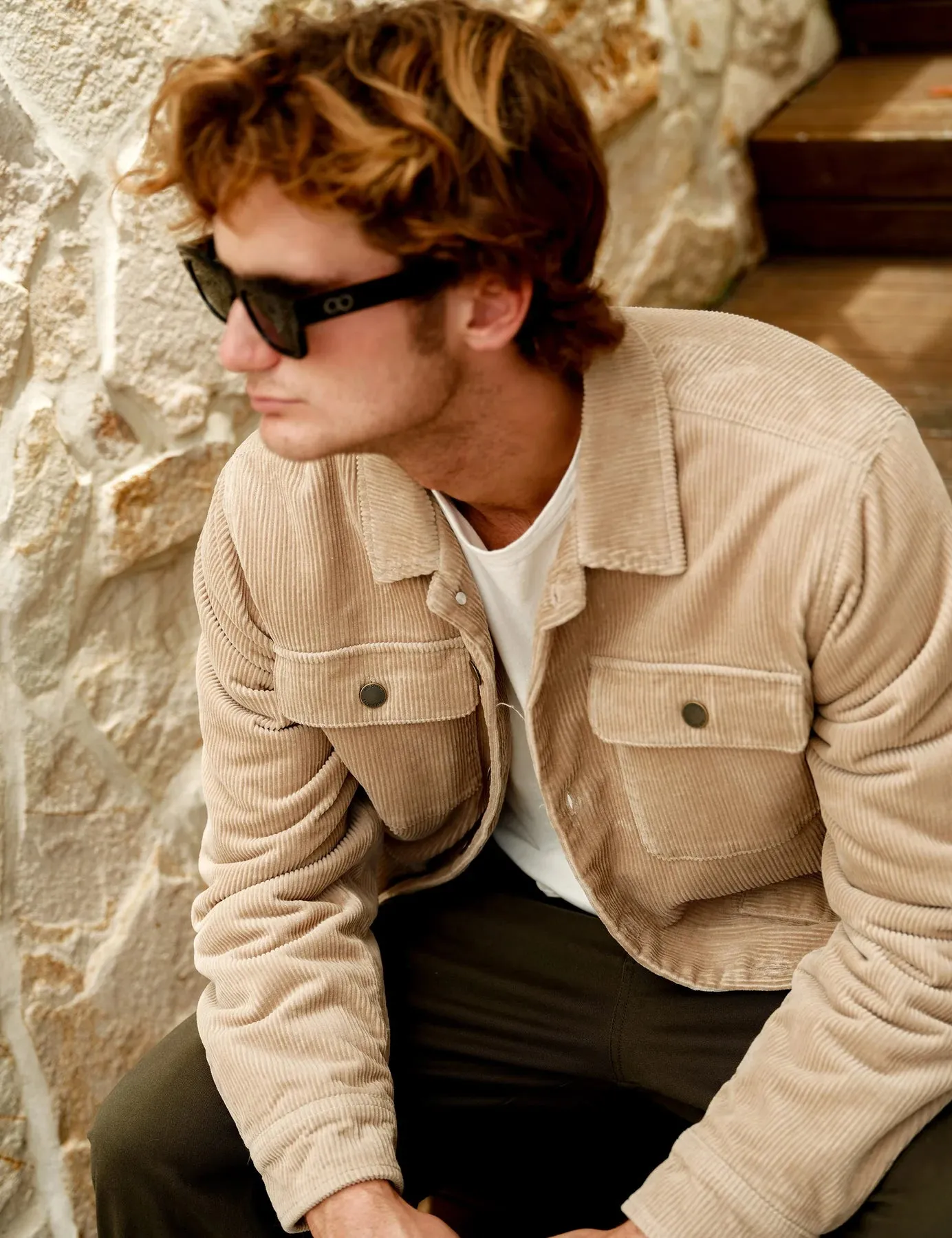 MR SIMPLE Stockyard workers jacket - Stone cord