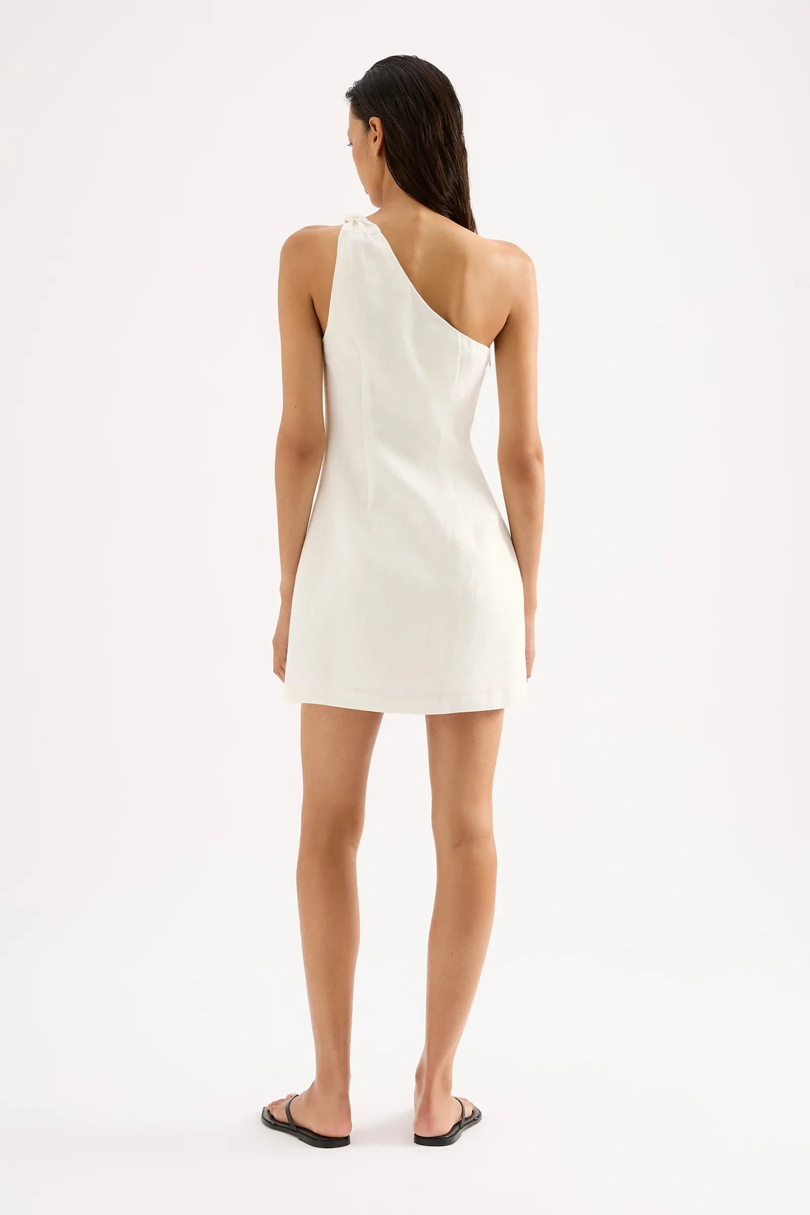 NUDE LUCY Avery Linen Mini Dress white