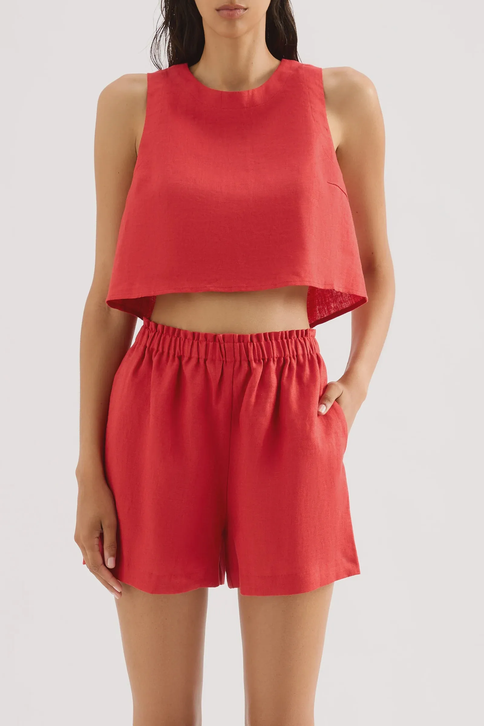 NUDE LUCY Ingrid Linen Short - Chilli
