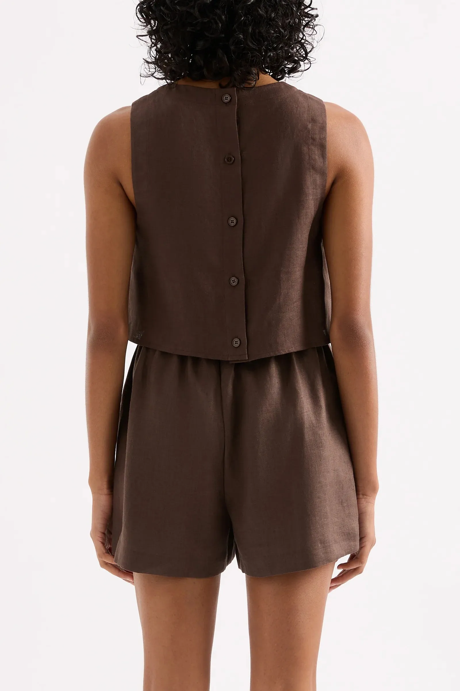 NUDE LUCY Ingrid linen top - Clove