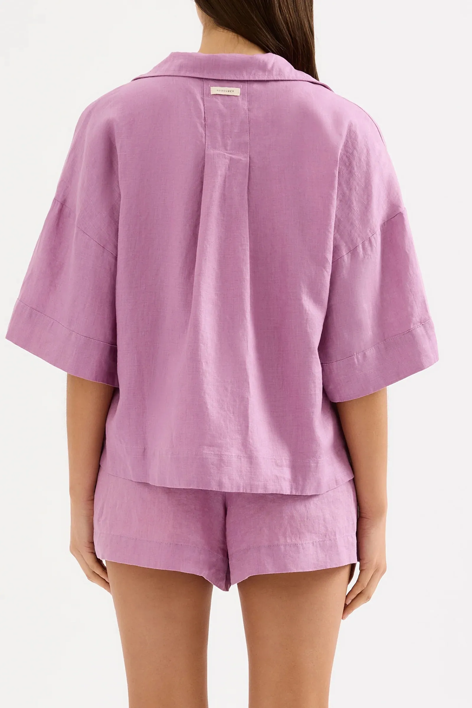 NUDE LUCY Lounge linen shirt - Grape