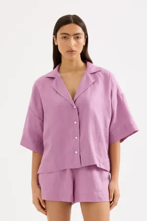 NUDE LUCY Lounge linen shirt - Grape