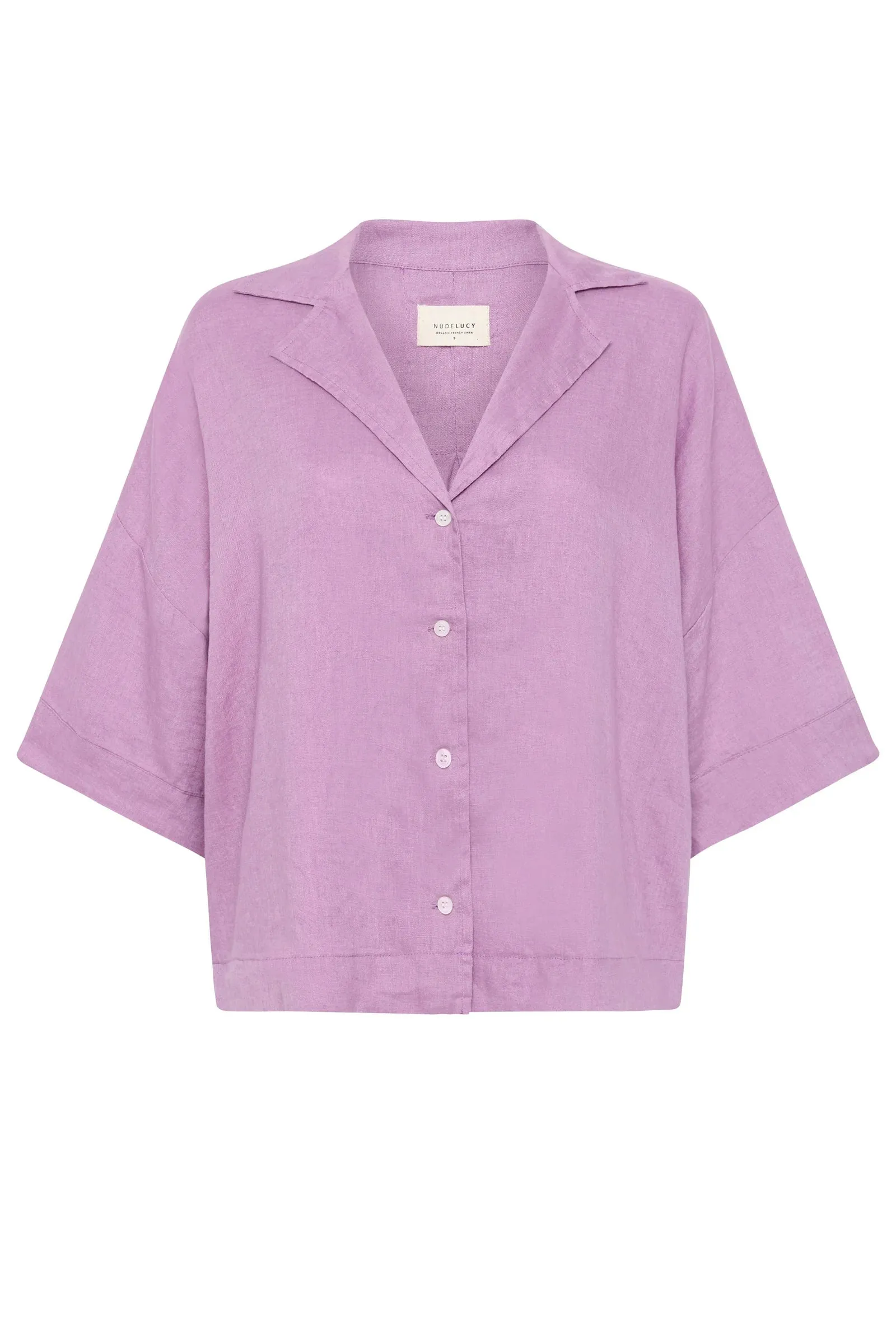 NUDE LUCY Lounge linen shirt - Grape