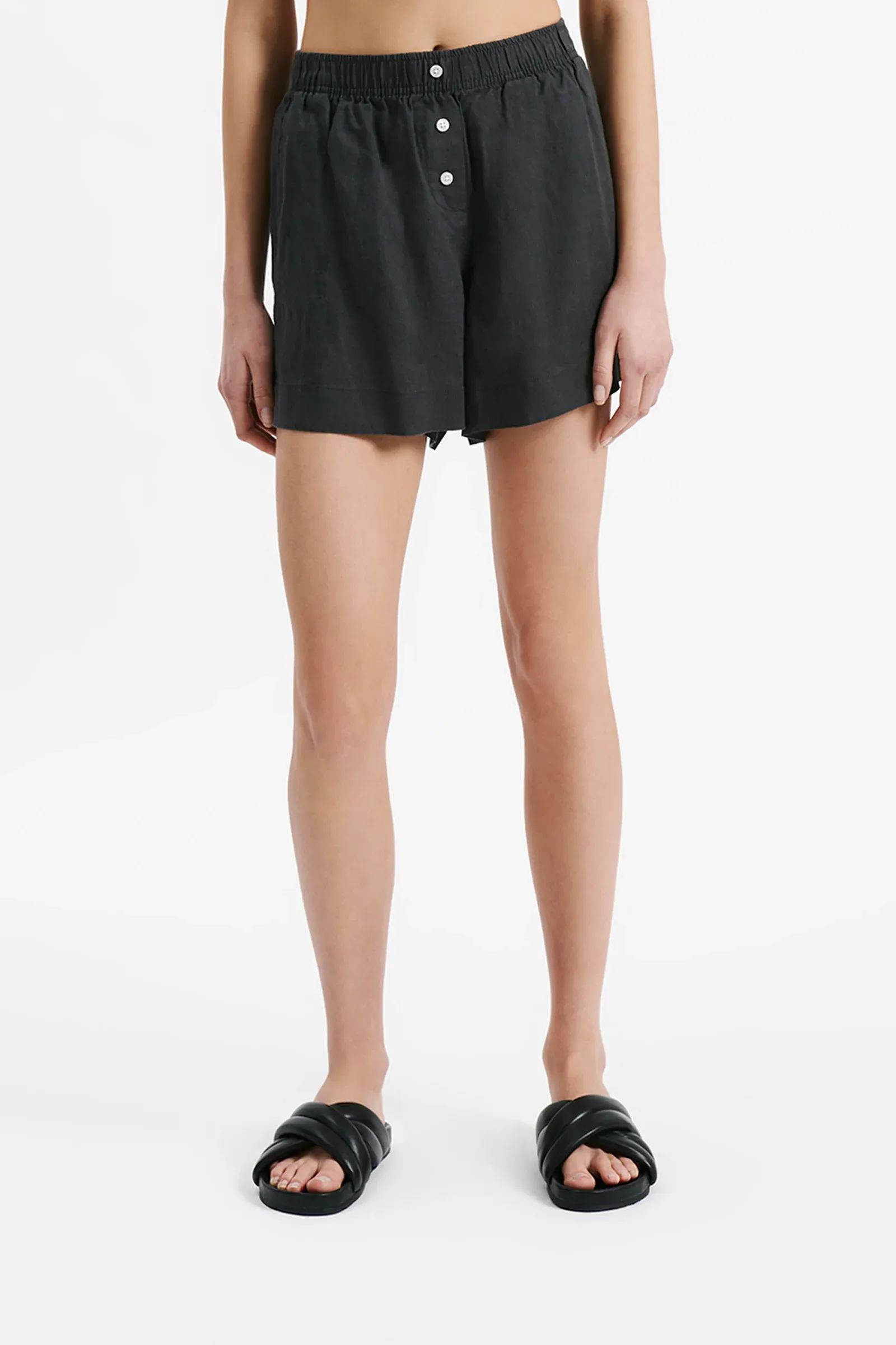 NUDE LUCY lounge linen short - coal