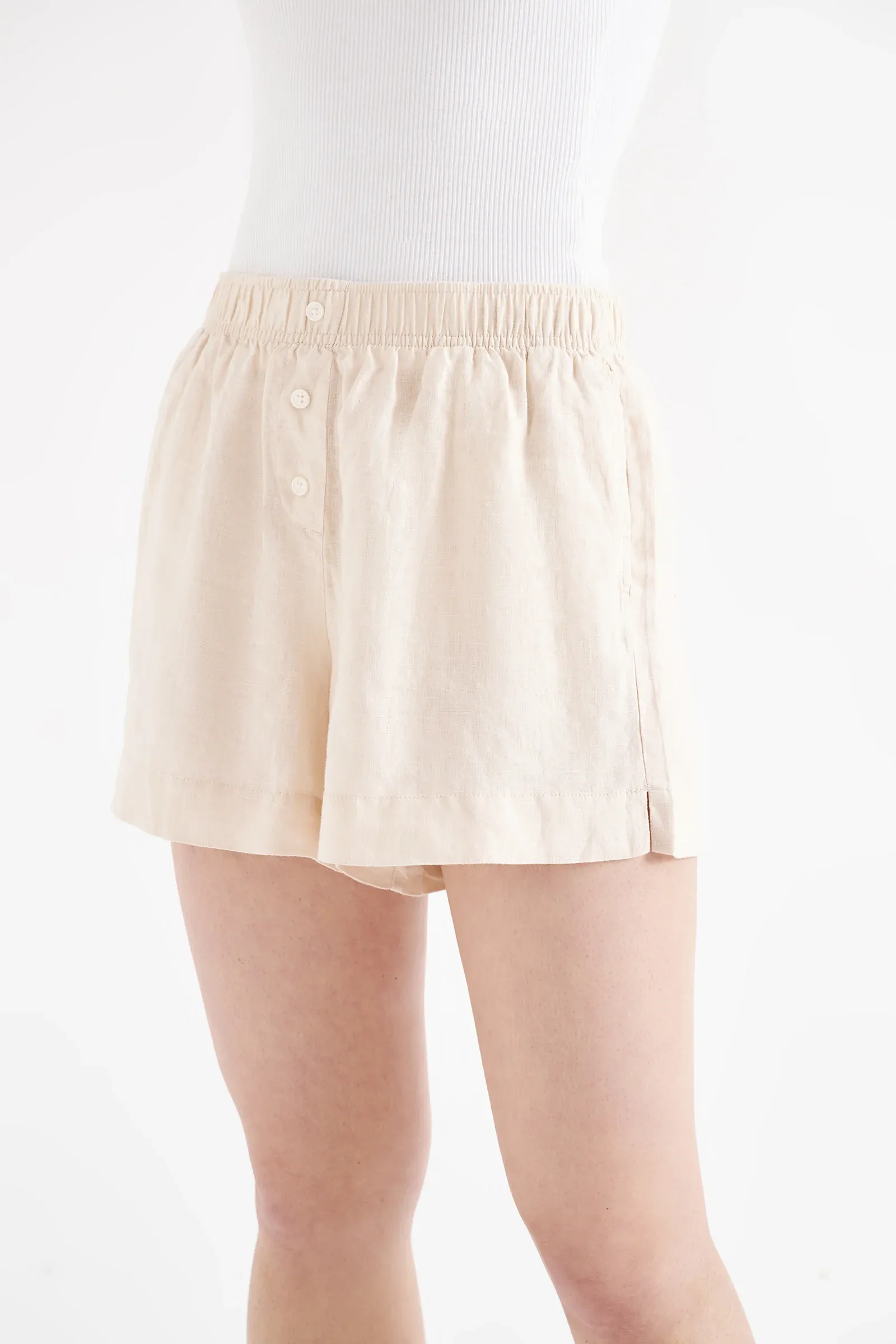 NUDE LUCY Lounge linen short - Pannacotta