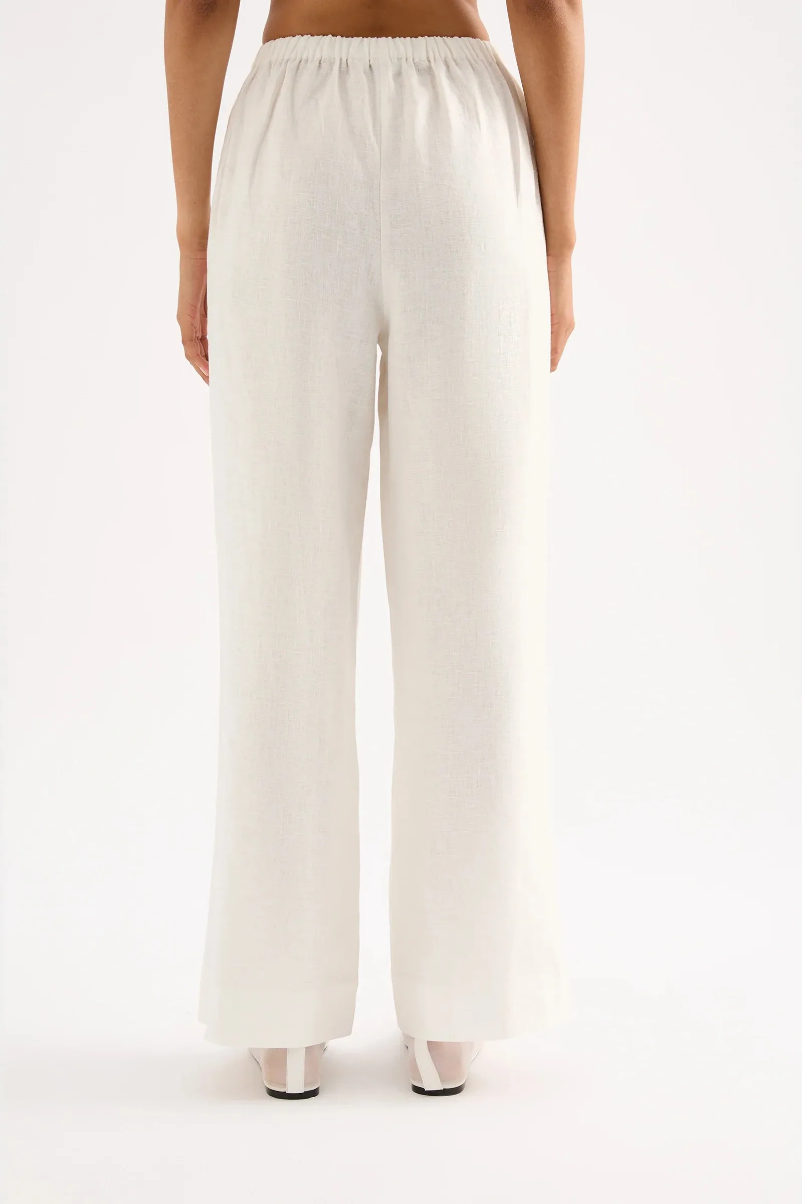 NUDE LUCY Marnie Linen Pant White