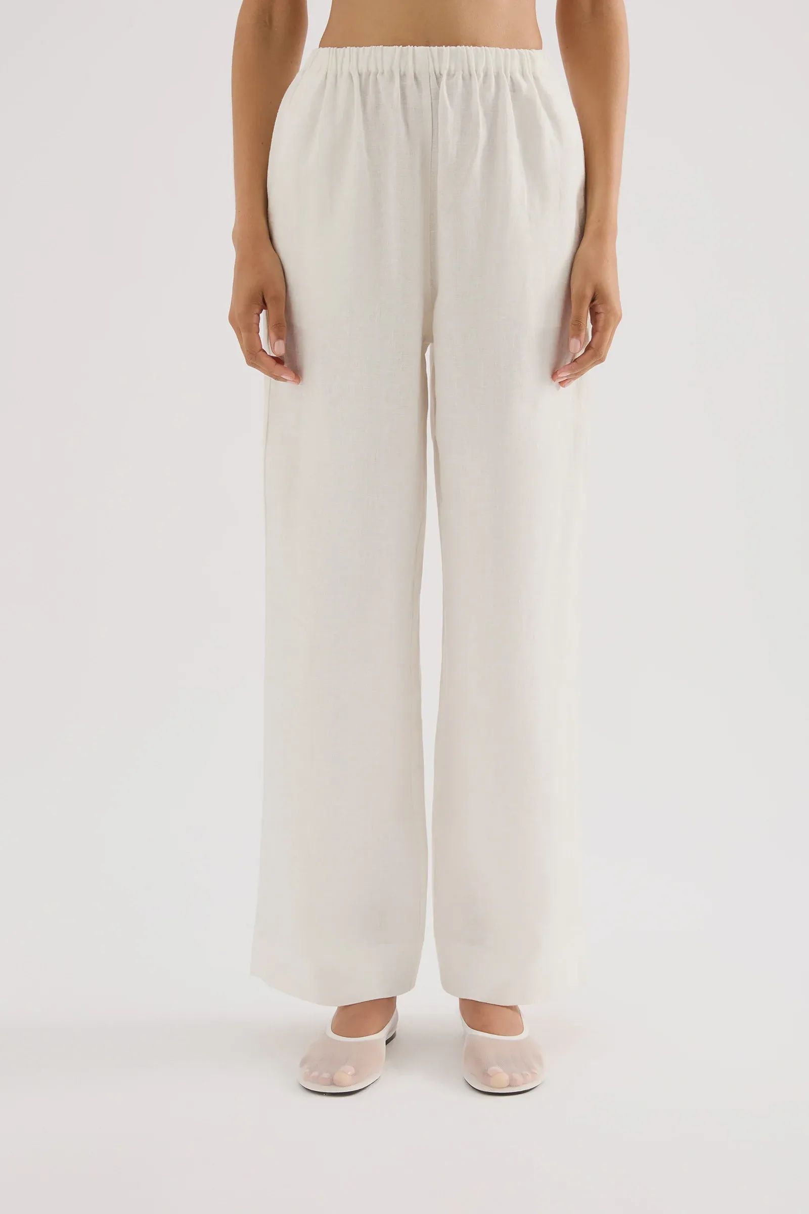 NUDE LUCY Marnie Linen Pant White