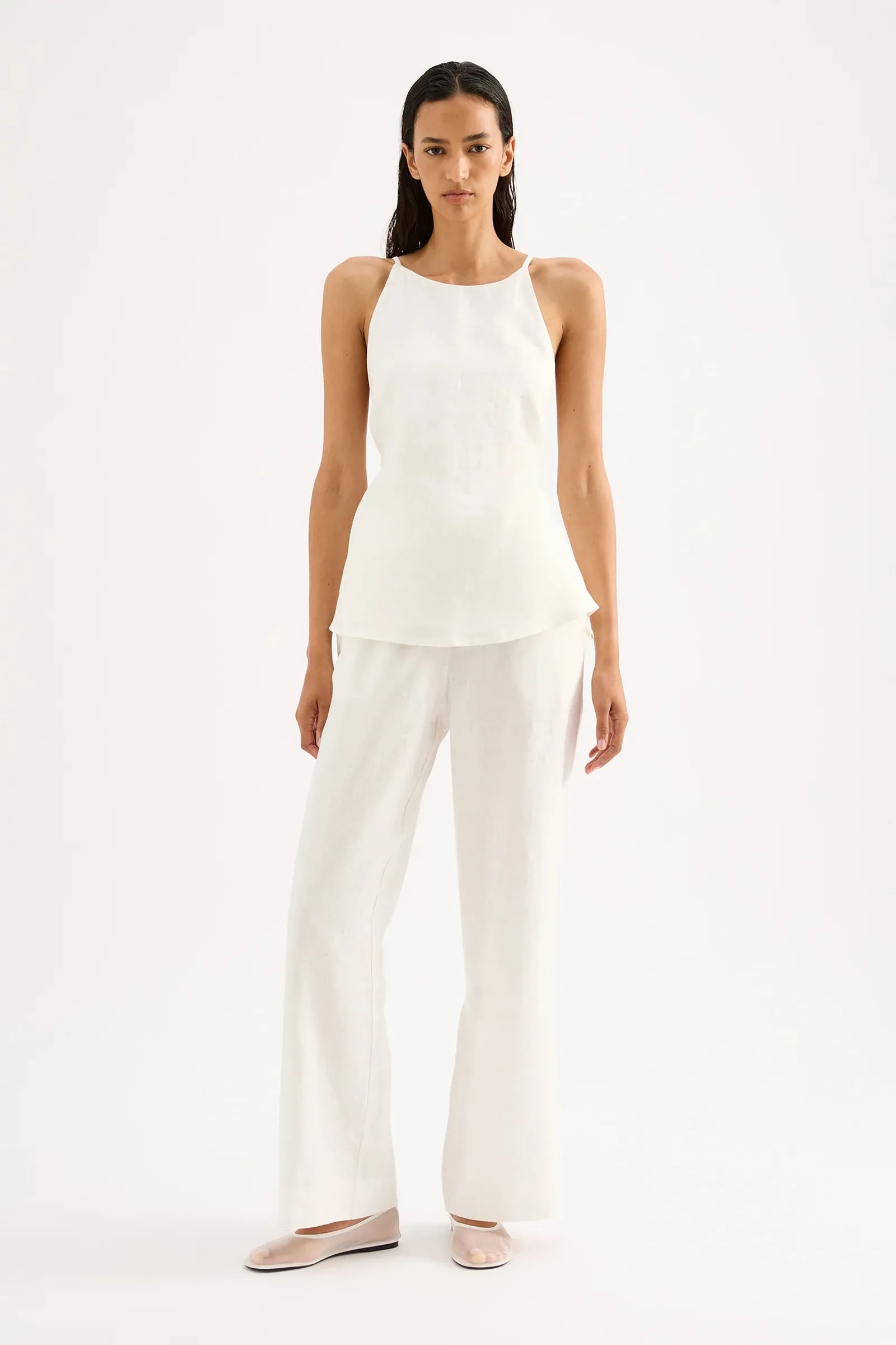 NUDE LUCY Marnie Linen Pant White