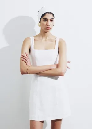 NUDE LUCY  monroe linen mini dress - white