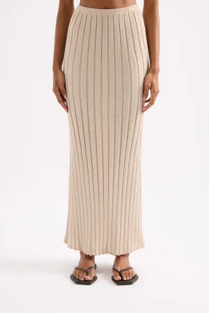 NUDE LUCY Taiyo knit skirt - Oat