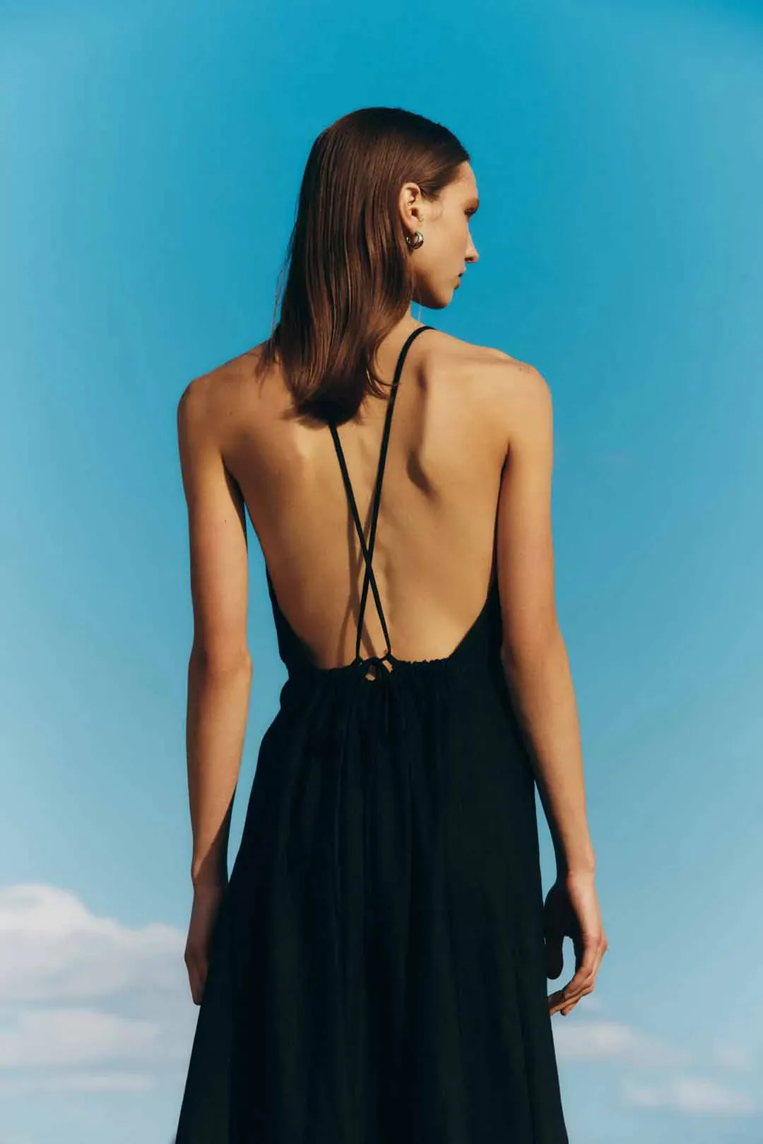 NUDE LUCY Ziba linen maxi dress - Black