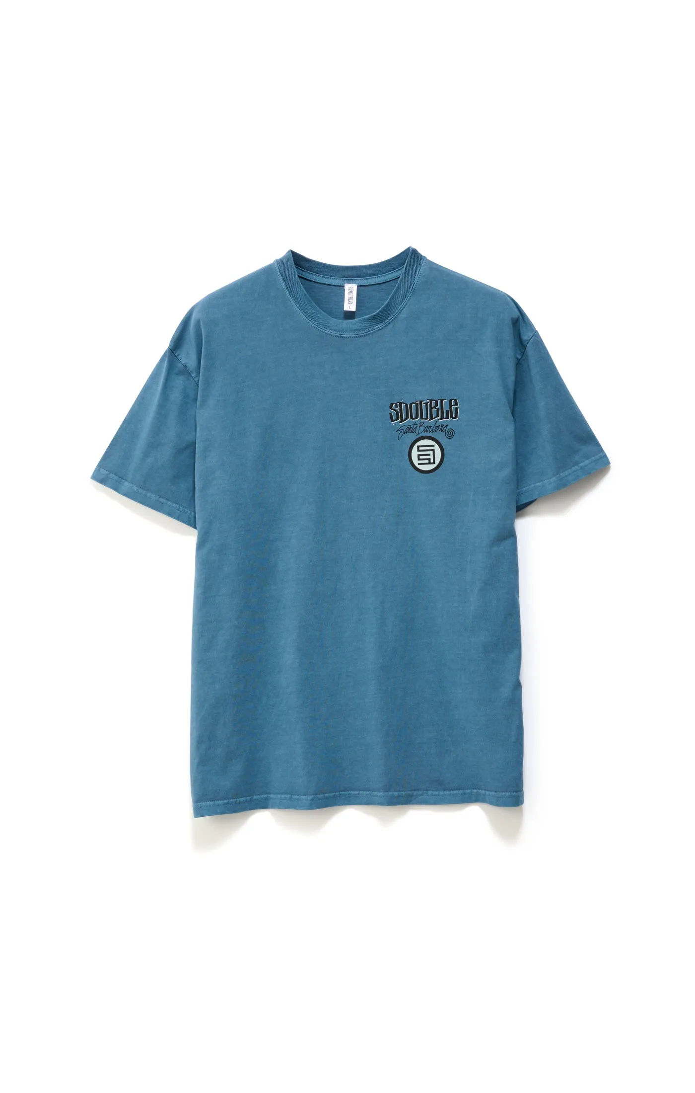 S DOUBLE Combo platter tee - Wash marine blue