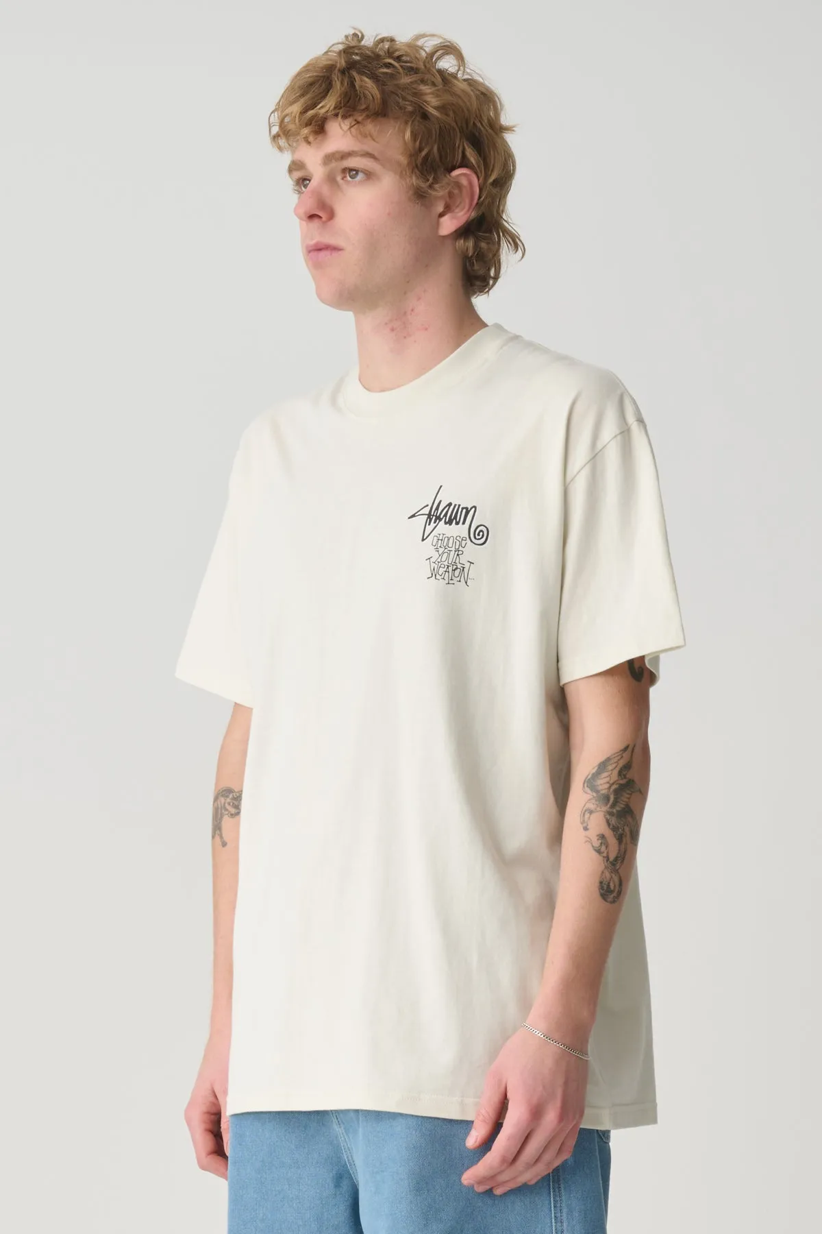 SDOUBLE Choose your weapon tee - White