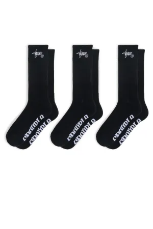 SDOUBLE Standard shawn sock 3pk - Black