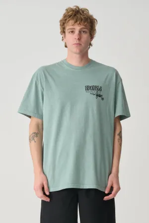 SDOUBLE World wide roots tee - Washed sage