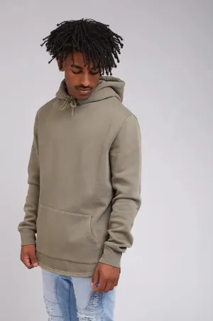 Silent theory curved hem hoody - khaki