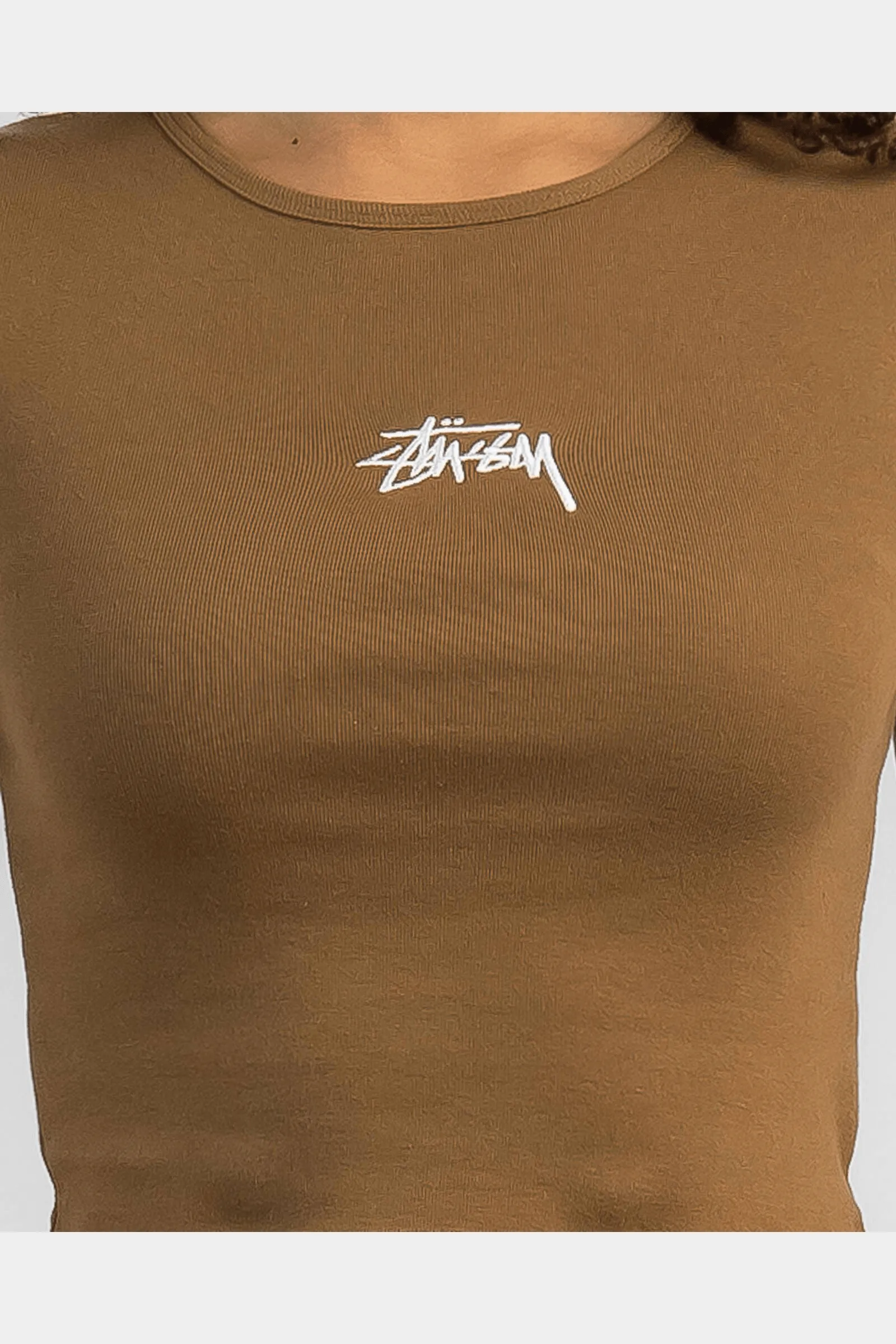 Stussy graffiti shaped rib tank - chocolate