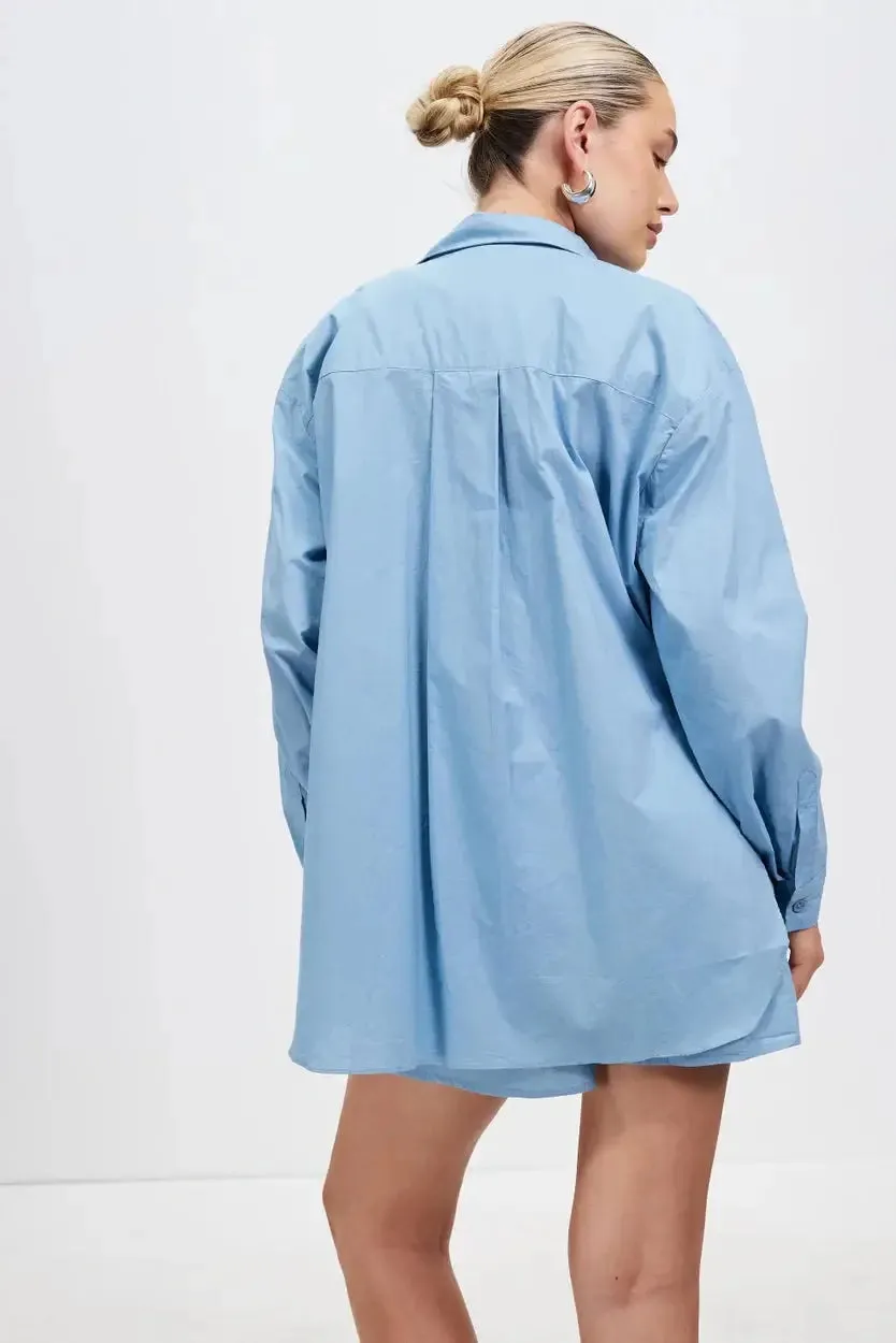 STUSSY pop graffiti os shirt - sky blue
