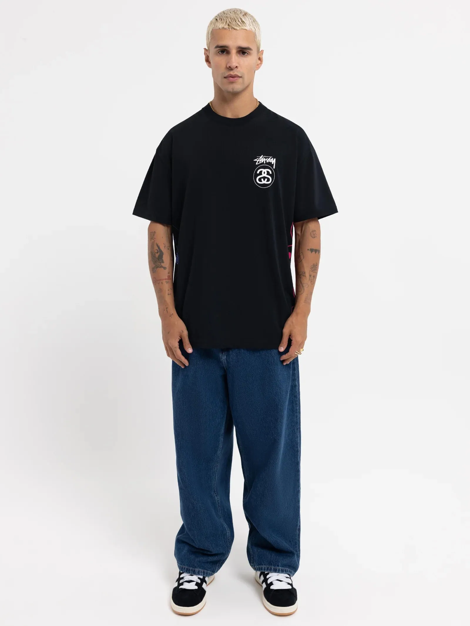 STUSSY Strike hw ss tee - black