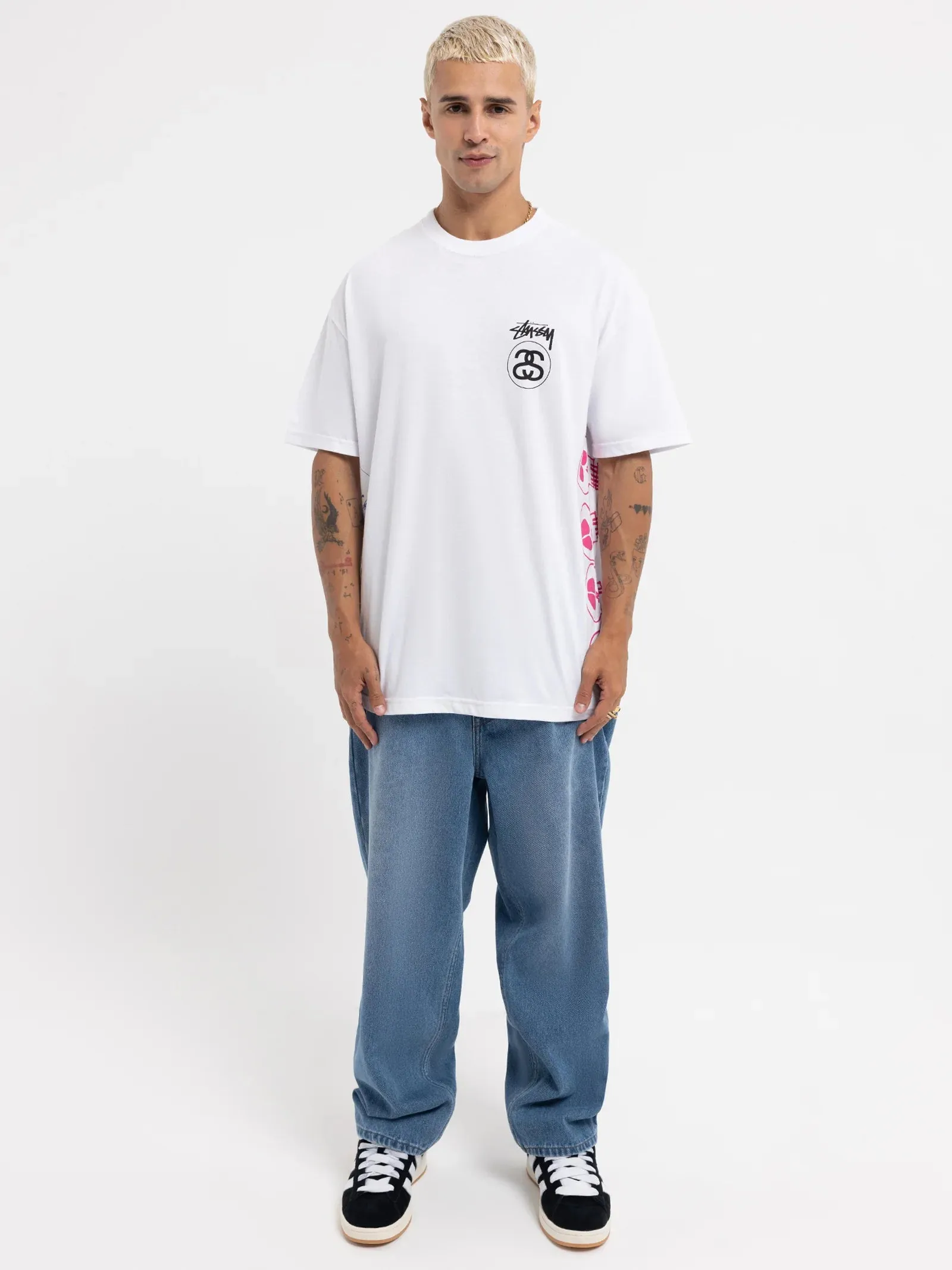 STUSSY Strike hw ss tee - white
