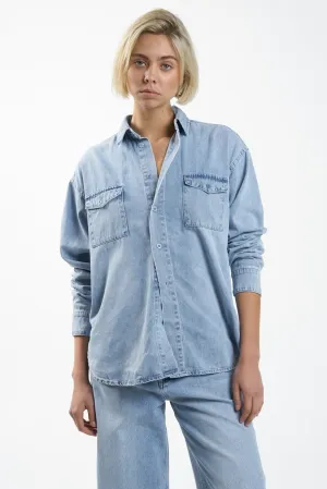 Thrills Adrian Denim Shirt- Endless Blue