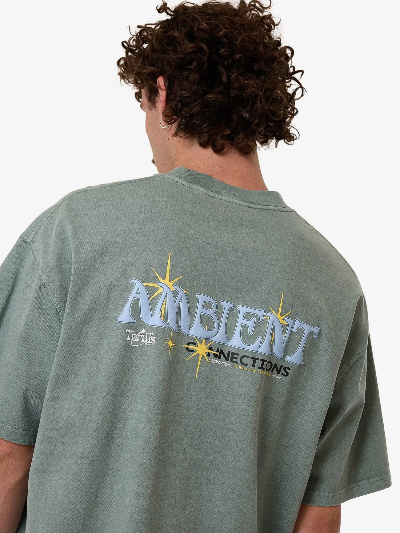 THRILLS  ambient connections box fit oversize tee - chinois green