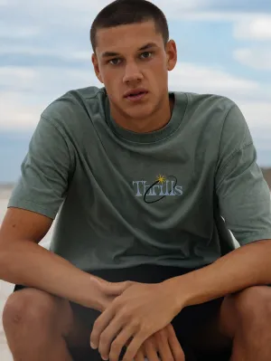 THRILLS  ambient connections box fit oversize tee - chinois green