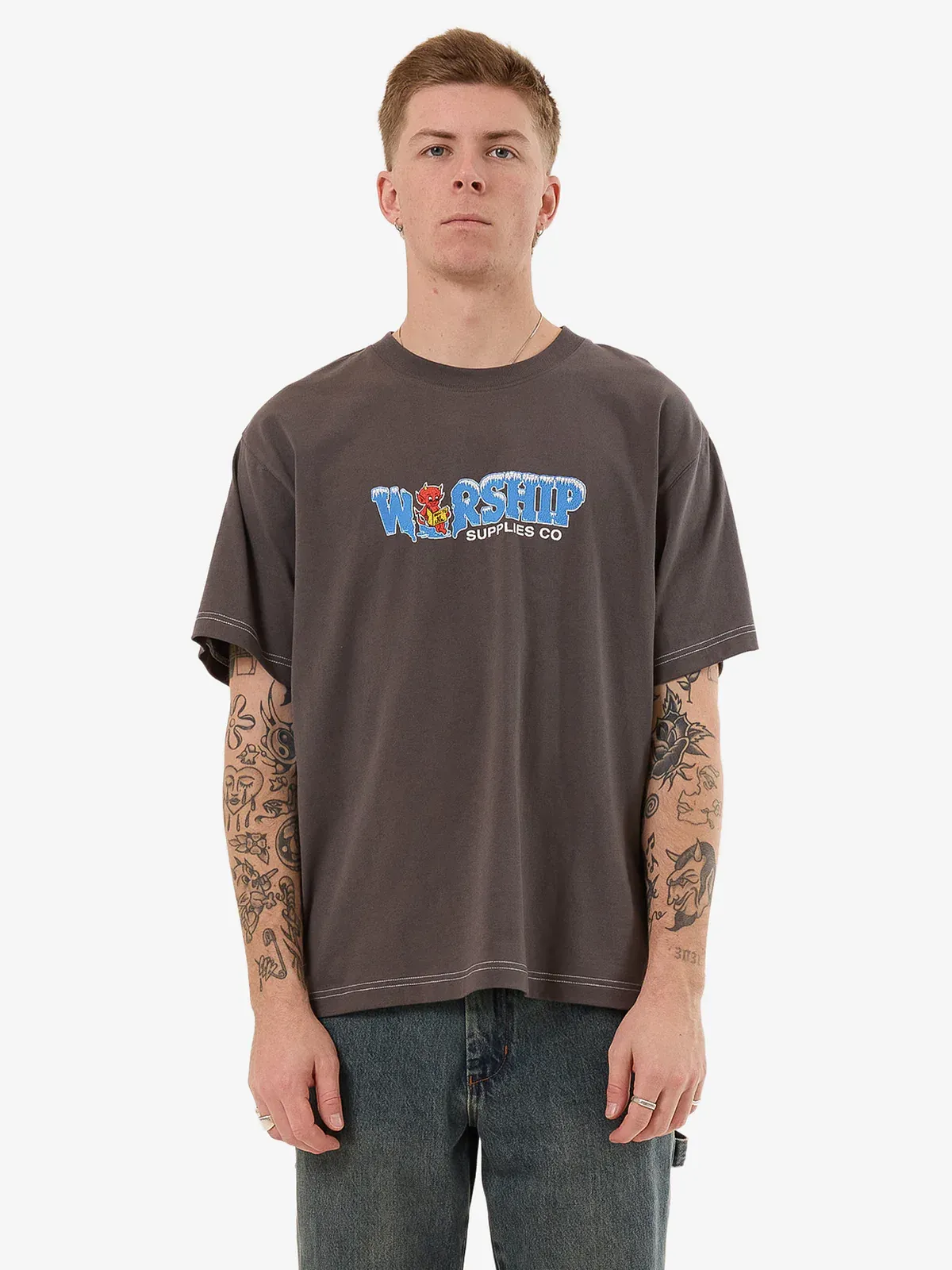 WORSHIP Be cool tee - Worn black