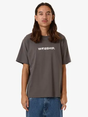 WORSHIP Core logo tee - Worn black